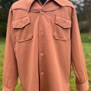 BIG YANK Shirt | Vintage 70s Button Down Long Sleeve Accents | XL